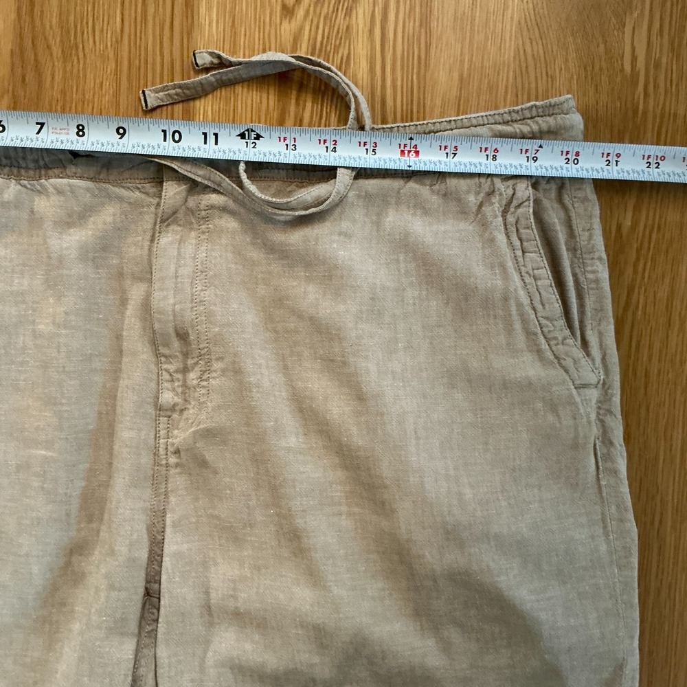 Broletto Linen Shorts Men's XL Beige Drawstring Zip Fly Summer Casual - Picture 6 of 8